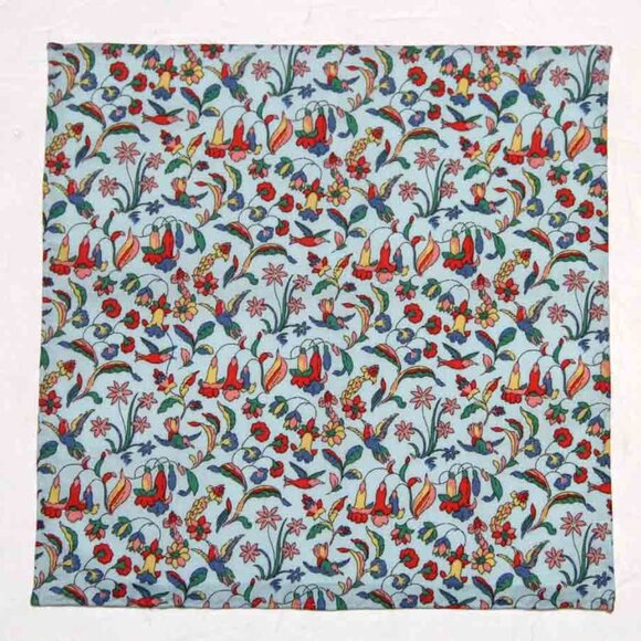 New Hand Stitched Cotton Pocket Square Flora & Fauna Birds Floral Men's - Picture 3 of 3